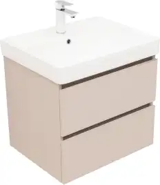Тумба под раковину Aquanet Вега 2.0 60 бежевый, подвесная, 337941