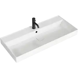 Тумба с раковиной подвесная Aqwella Geometria 100 GE01102ST, с двумя ящиками, цвет серый туман