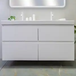 Тумба с раковиной AVS Гармония 120 двойная, белая, K821-07-1200WG-02-1210SP-WG