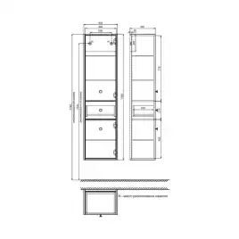Шкаф пенал IDDIS Torr 40 TOR40D0i97 подвесной, Темно-серый
