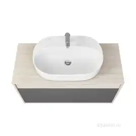 Тумба под раковину Aquaton Лофт Урбан 100 1A247701LQX60 подвесная цвет, серый графит / дуб орегон