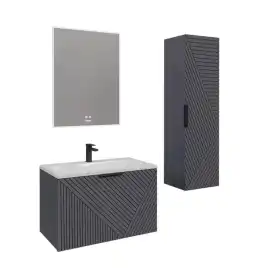 Тумба под раковину Grossman Блисс 70 подвесная, графит матовый (107053)