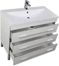 Тумба под раковину Aquanet Верона 100 белый (напольная 3 ящика) 178471