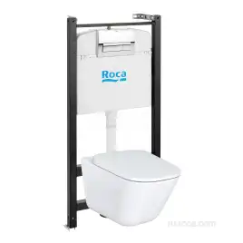 Комплект унитаза с инсталляцией Roca The Gap 893104100 подвесная чаша Rimless + инсталляция + сиденье + панель смыва