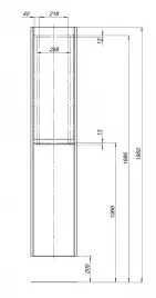 Пенал Aquanet Nova Lite 35 дуб черный 287898