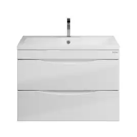 Тумба под раковину Grossman Виста 75 подвесная, белая глянцевая (107559)