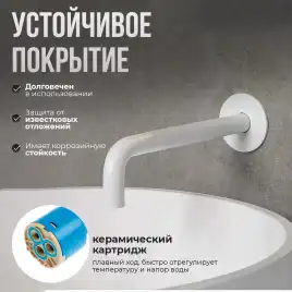 Смеситель для раковины AVS Slimmer 811-102-MW встраиваемый, с внутренней частью, белый матовый