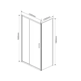 Душевой уголок Vincea Garda 120х100 VSR-1G1012CL, дверь раздвижная, профиль хром, стекло прозрачное