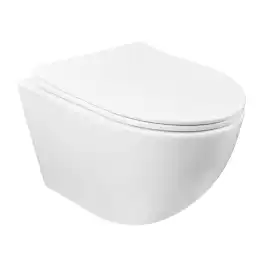 Унитаз подвесной Azario Gloria AZ-2003 подвесной, безободковый, с сиденьем микролифт, Белый глянцевый