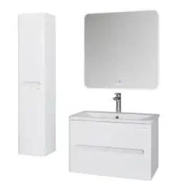 Тумба под раковину Grossman Адель-Норма 80 подвесная, белая глянцевая (108022)