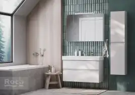 Зеркальный шкаф Roca Oleta 100 A857648501 с подсветкой, Белый матовый