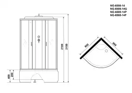 Душевая кабина Niagara Classic 90х90х215 NG-6508-14G высокий поддон, с гидромассажем, 65081434G