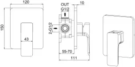 Смеситель для душа Allen Brau Infinity 5.21015-00 встраиваемый, с внутренней частью, Хром