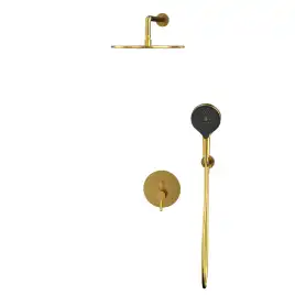 Душевая система для душа WHITECROSS Y brushed gold YSET04TOPGLB, скрытого монтажа, Золото брашированное