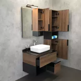 Тумба с умывальником Comforty Штутгарт 75 Дуб темно-коричневый, 00-00001884