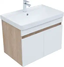 Тумба под раковину Aquanet Оптима 70 дуб светлый/белый сатин, 344800