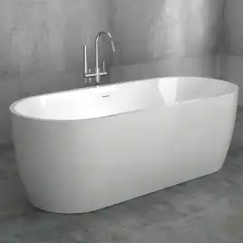 Акриловая ванна Abber 175х80 AB9219, отдельностоящая, Белая глянцевая