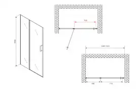Душевая дверь Abber Sonnenstrand 130 см, AG04130S, профиль Хром, стекло Прозрачное