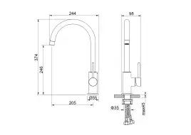 Смеситель для кухни Aquatek Европа AQ1382BGM, Оружейная сталь