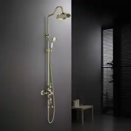 Душевая система Aquatek КЛАССИК AQ2543PG с термостатом, Золото глянцевое