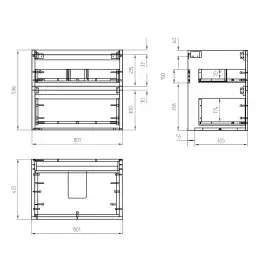Тумба с раковиной AVS Гармония 80 черная матовая, N821-07-800BM-02-810BM