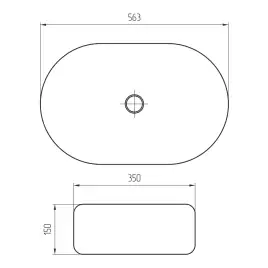 Раковина AVS 813-0223-55GB 56,3x35 черная