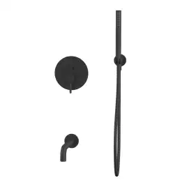 Душевая система для ванны WHITECROSS Y black YSET06BL, скрытого монтажа, Черный матовый