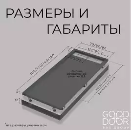 Душевой поддон Good Door Stella 100х90 из искусственного камня, Черный ЛП00157