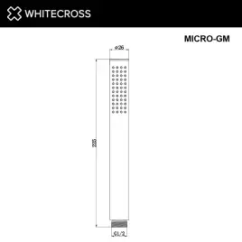 Душевая лейка WHITECROSS Y gunmetal MICRO-GM, 1 режим, Оружейная сталь