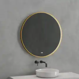 Зеркало с подсветкой AVS AZ 80 см Антипар Брашированное золото