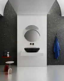 Раковина накладная ABBER KRISTALL 60х40х15,5 AT2805Onyx, овальная, черная