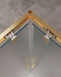 Душевой уголок CEZARES MOLVENO-A-2-90-P-BORO стекло Матовое рифленая, профиль Брашированное золото