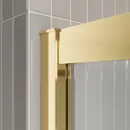 Душевая дверь BelBagno LUCE-BF-1-100-C-ORO стекло прозрачное, профиль Золото глянцевое