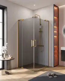 Душевой уголок CEZARES SLIDER-AH-2-80/90-100/110-GRIGIO-BORO стекло Тонированное (графит), профиль Брашированное золото