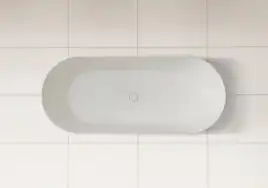 Ванна  Abber Stein 165х70 AS9622 из искусственного камня, Белая матовая