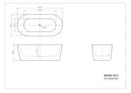 Акриловая ванна BelBagno 168х80 BB306-1675, отдельностоящая, Белая глянцевая