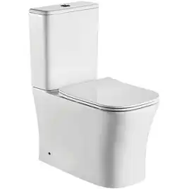 Унитаз-компакт CeramaLux 1218A, безободковый, с бачком и сидением микролифт Белый