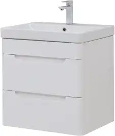 Тумба под раковину Aquanet София 60 белый глянец (2 ящика) 288905