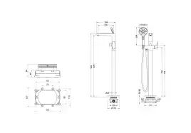 Напольный смеситель для ванны Aquatek Бетта AQ1145BGM, Оружейная сталь