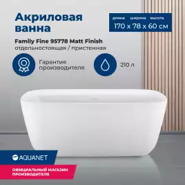 Акриловая ванна Aquanet Family Fine 170x78 95778 Matt Finish 260051
