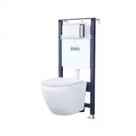 Комплект унитаза с инсталляцией IDDIS Basic BASBQ01i73 с сиденьем микролифт и кнопкой смыва Хром