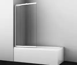 Шторка для ванны WasserKRAFT Main 41S 100 см, 41S02-100WS Fixed, профиль Хром, стекло Прозрачное