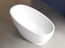 Акриловая ванна Abber 165х80 AB9207, отдельностоящая, Белая глянцевая