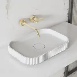 Раковина накладная ABBER STEIN 50х35х6 AS2602, прямоугольная, белая матовая