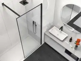 Душевая перегородка Vincea Walk in HS 100 VSW-1HS100CLB, профиль черный, стекло прозрачное