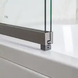 Шторка на ванну AVS Слайдер Плюс 80 см профиль оружейная сталь, стекло прозрачное, 803-0011-150-82-WS-T