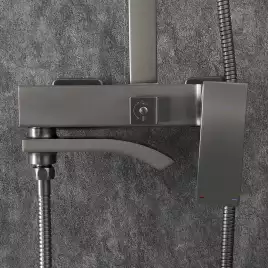 Душевая система Gappo G2407-9 с поворотным изливом, Оружейная сталь