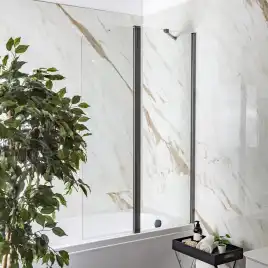 Шторка на ванну AVS Асти Дуо 100 см правая профиль оружейная сталь, прозрачное стекло, 803-0016-150-5545R-WS-T