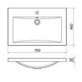Тумба с раковиной Azario KANTRI 70/2 CS00097251, подвесная с раковиной Фостер 70, белая