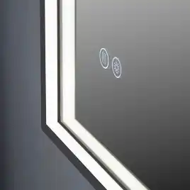 Зеркало с подсветкой AVS ZH 75x90 см, антипар, оружейная сталь